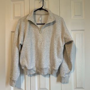 Fabletics heather gray half zip sweatshirt
